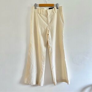 Gucci off white wide leg pinstripe wool pants